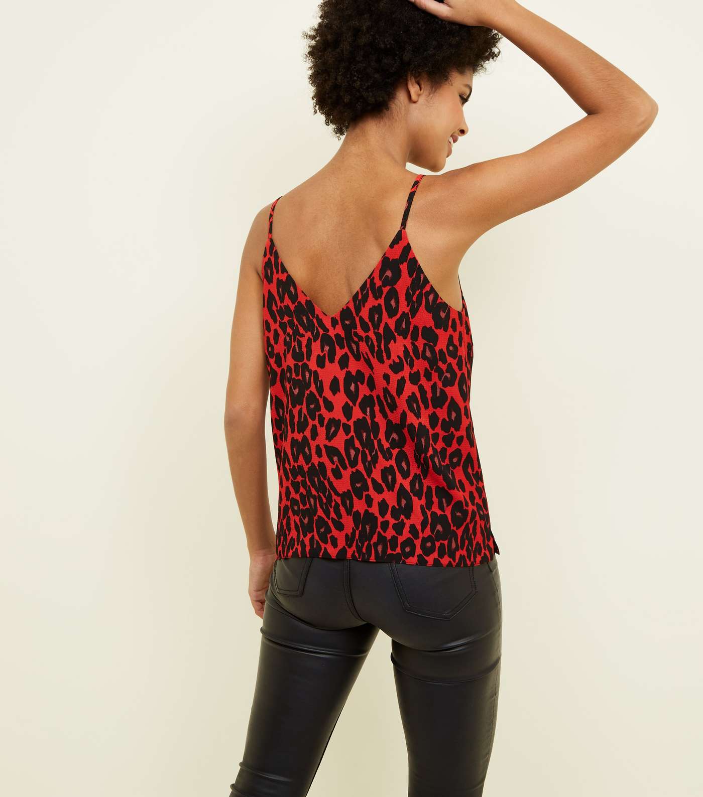 Red Leopard Print Cami Top Image 3