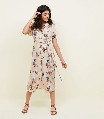 new look floral shirt dress