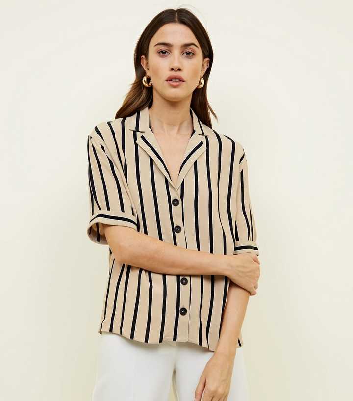 Brown Stripe Button Down Shirt
