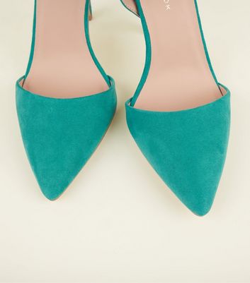 Wide Fit Green Suedette Double Ankle 