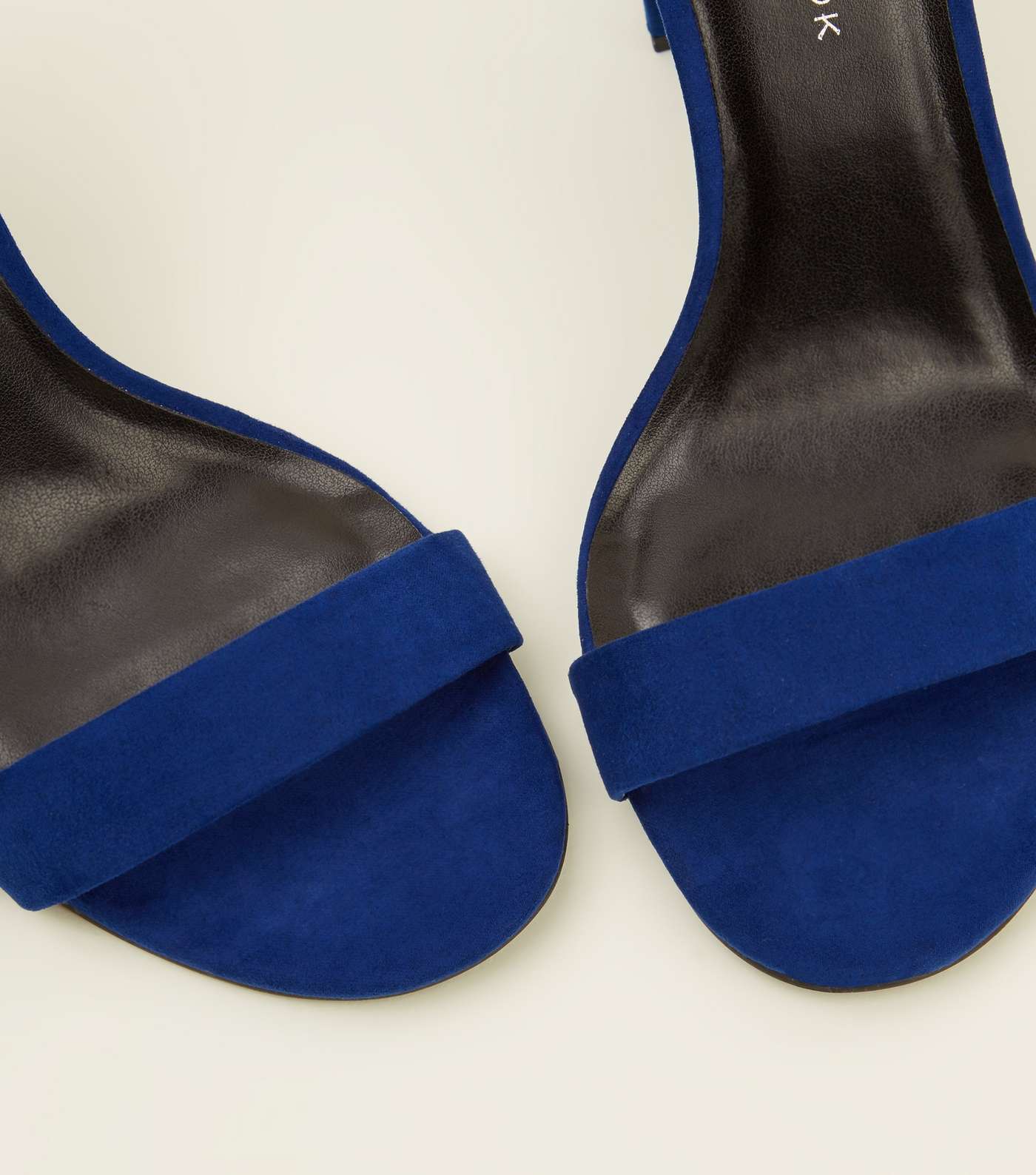 Wide Fit Bright Blue Suedette Ankle Strap Block Heels Image 4