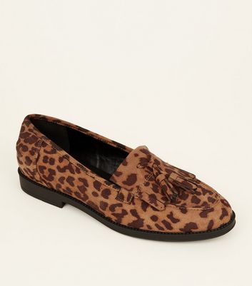 Leopard print loafers shops new look