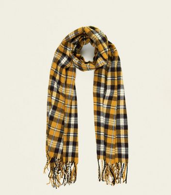 Mustard check outlet scarf