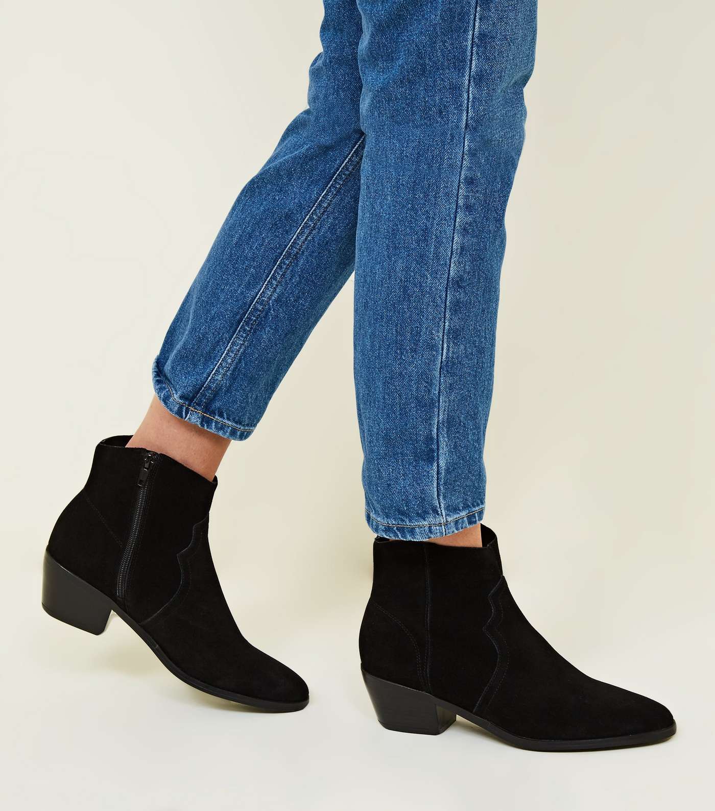 Black Suede Western Boots Image 2