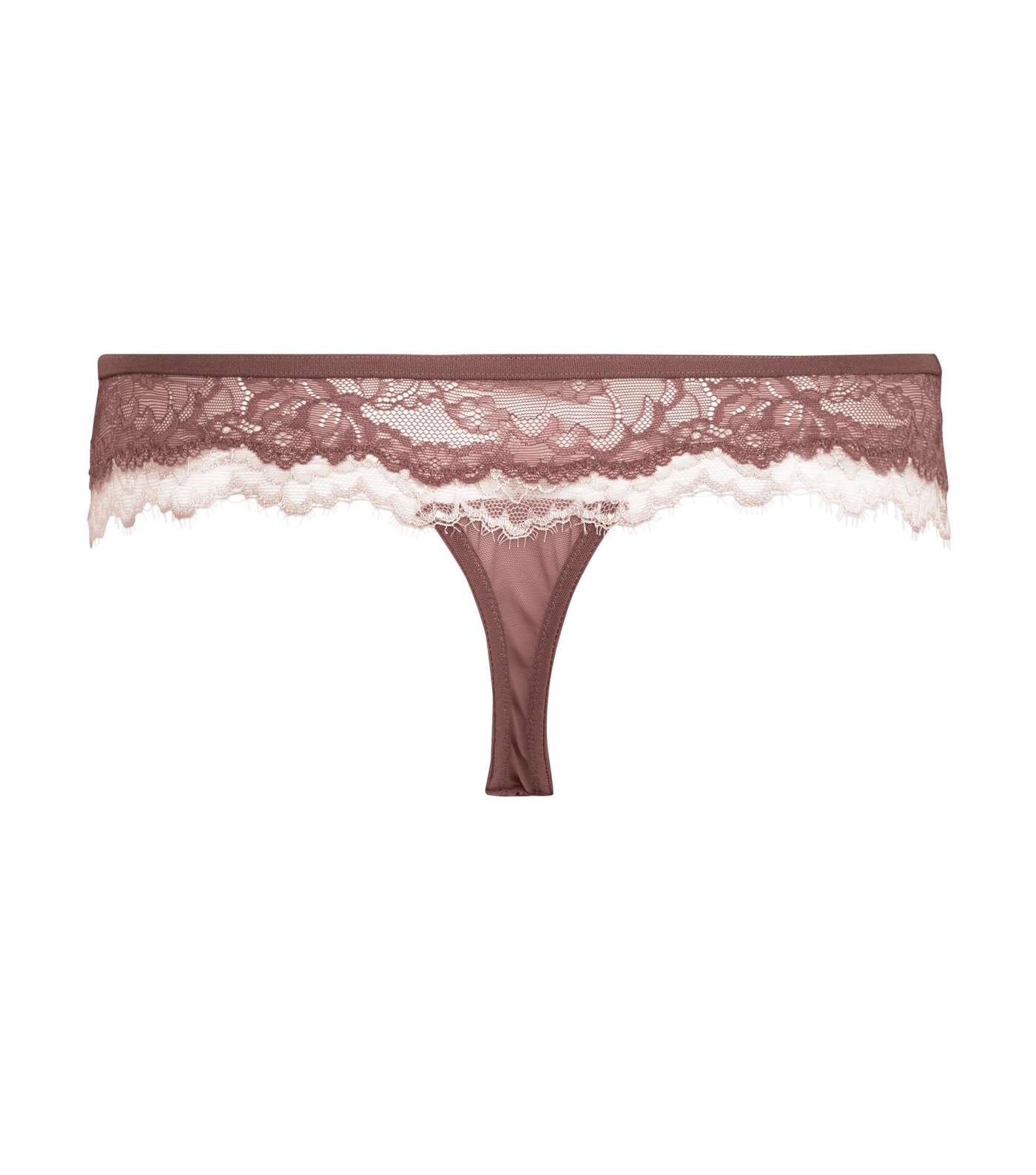 Deep Pink Layered Lace Thong Image 5