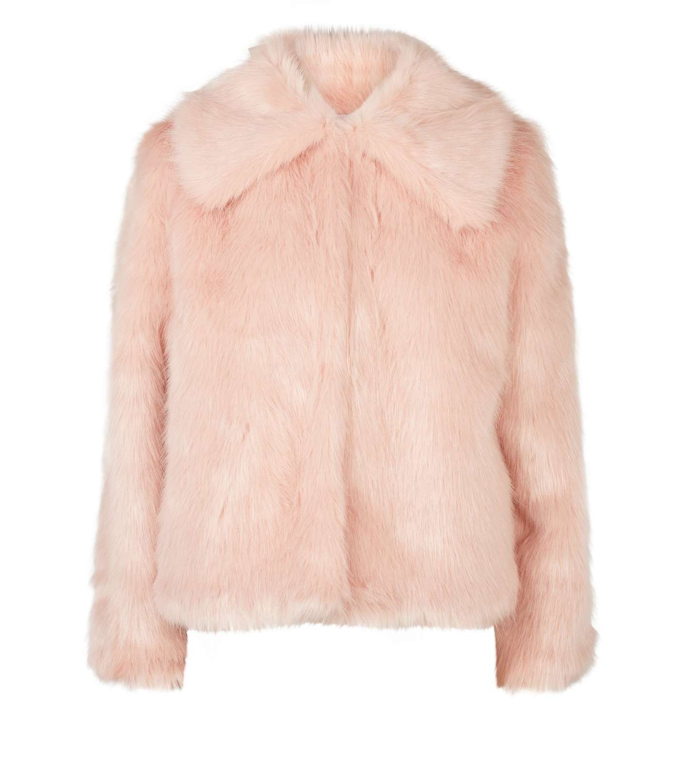 Pink Collared Faux Fur Jacket Image 4