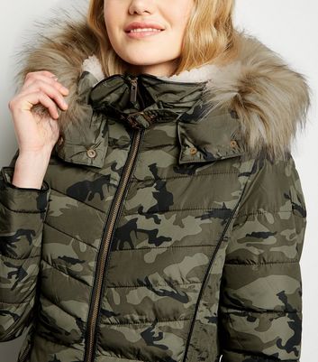 Camouflage puffer jacket clearance women's