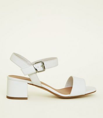 white block heels new look