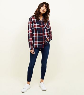 red and blue check shirt new look