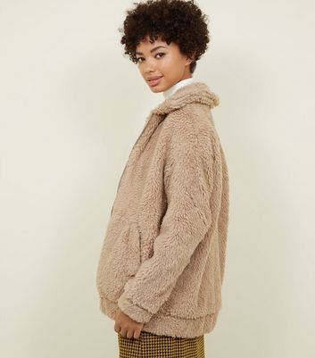 teddy fur bomber jacket