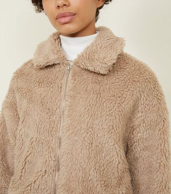 New look teddy fur coat hotsell