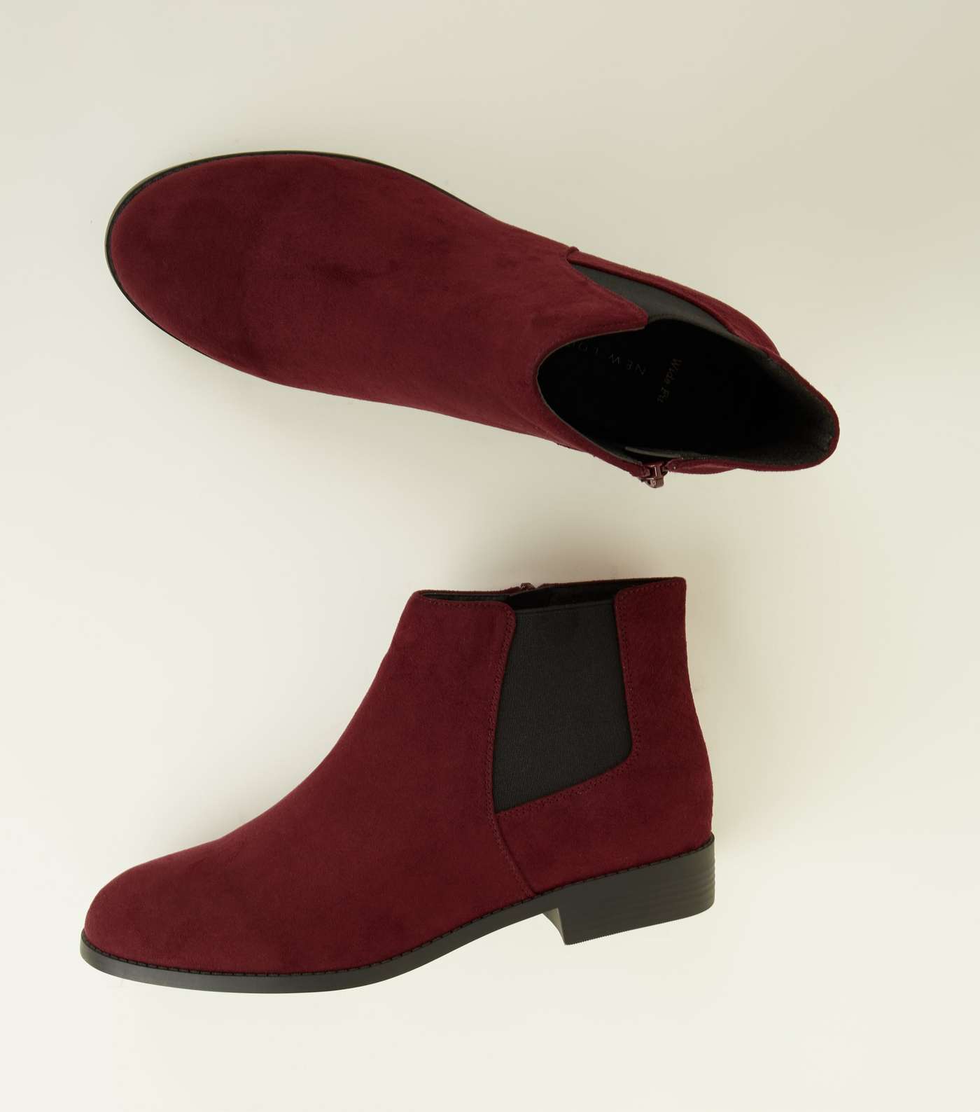 Wide Fit Dark Red Faux Snake Panel Chelsea Boots Image 4