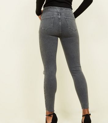 dark gray high waisted jeans
