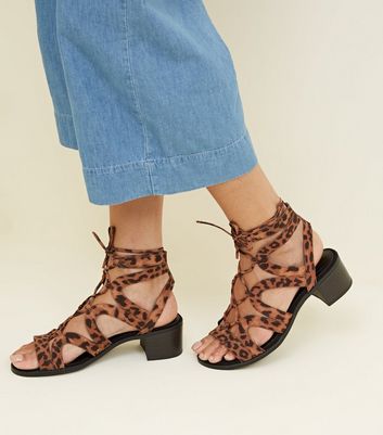 new look leopard print sandals