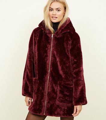 zip up faux fur coat