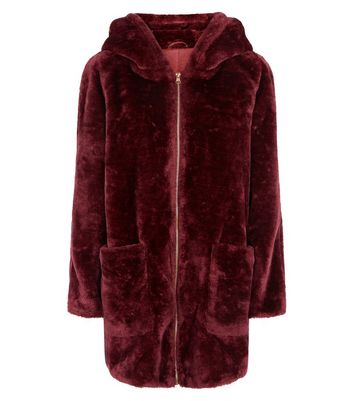 faux fur zip up coat