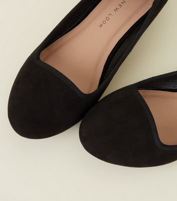 new look black slip on shoes