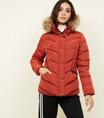 rust padded jacket