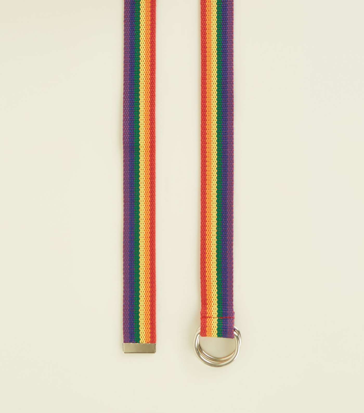 Rainbow Stripe D-Ring Buckle Belt Image 2