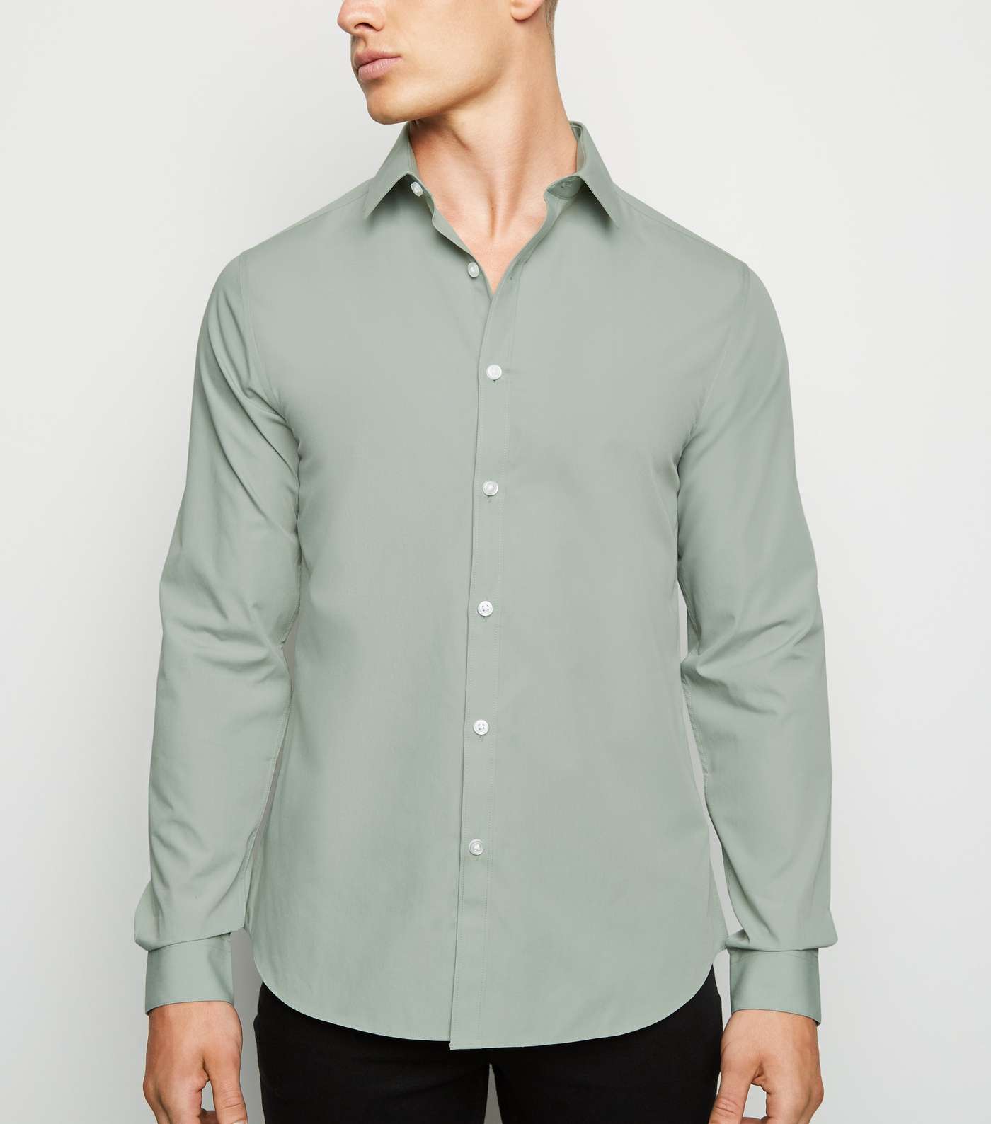Light Green Long Sleeve Poplin Shirt
