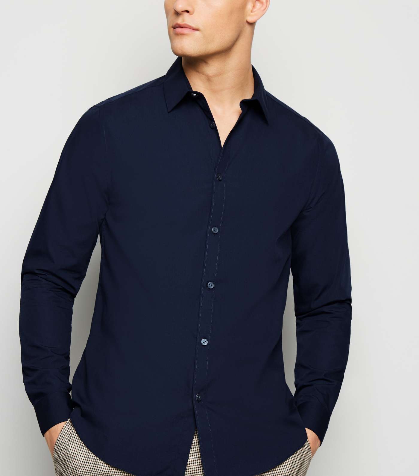 Navy Long Sleeve Poplin Shirt
