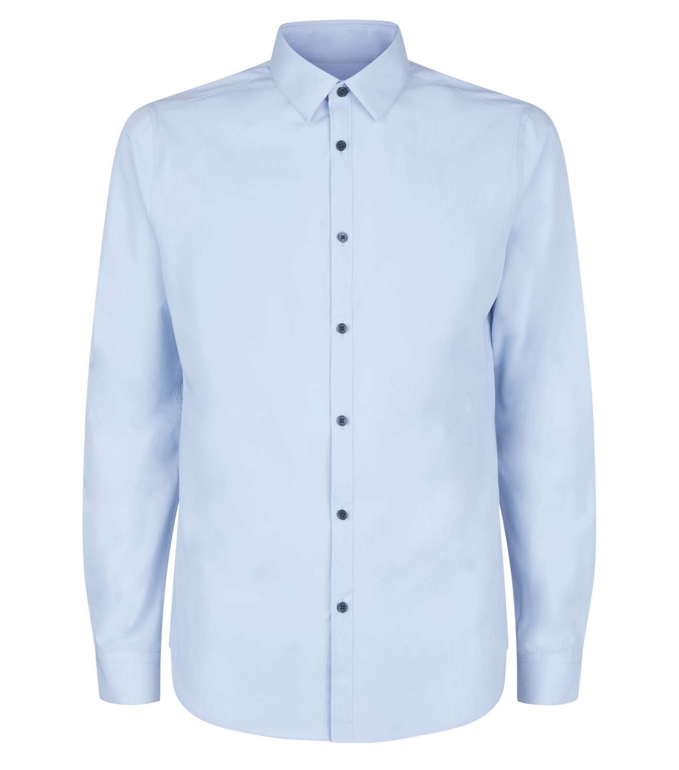 Pale Blue Long Sleeve Poplin Shirt Image 4