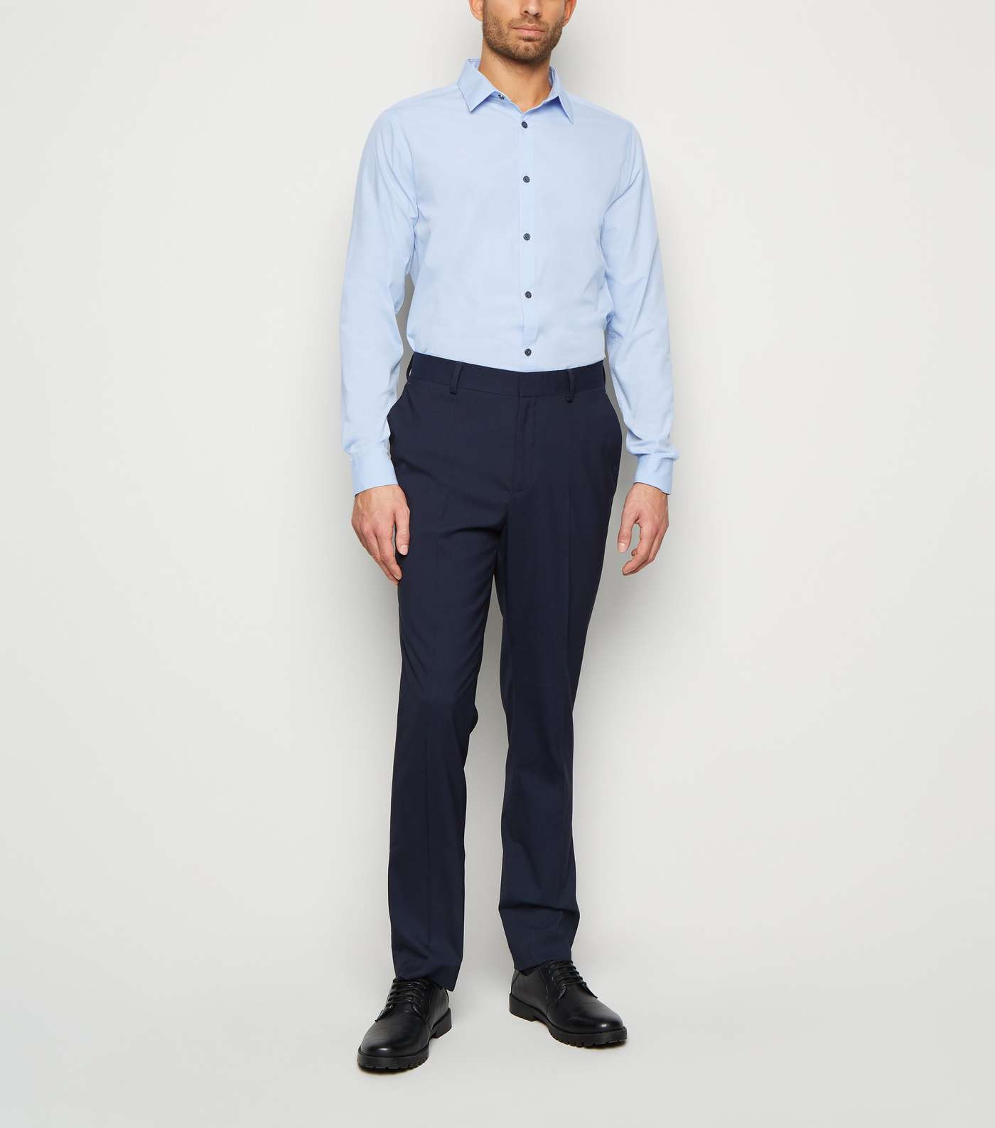 Pale Blue Long Sleeve Poplin Shirt Image 2