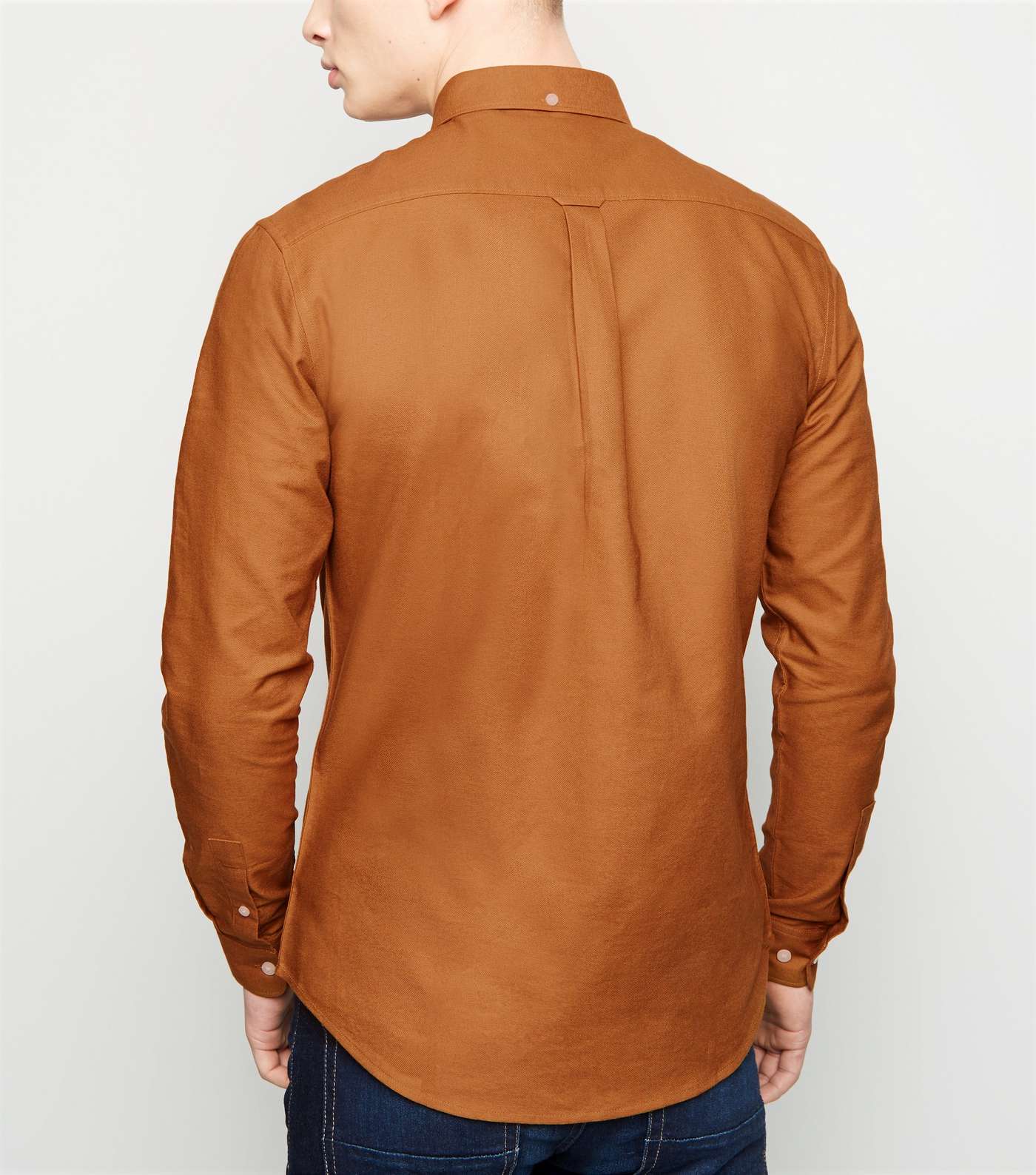 Camel Cotton Long Sleeve Oxford Shirt Image 3