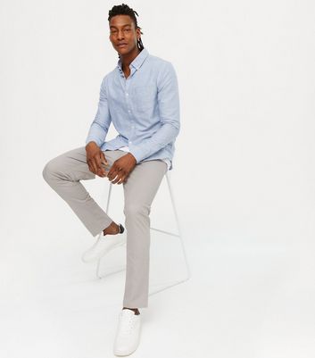 White shirt hot sale blue chinos