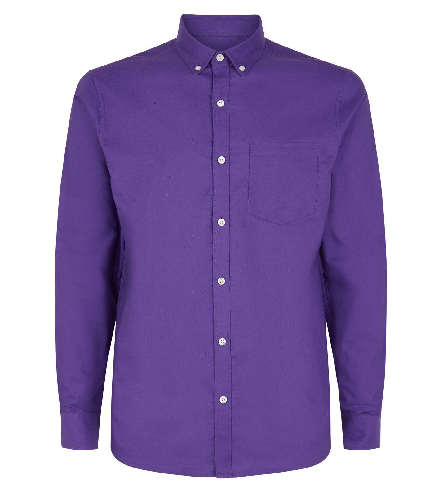 Purple Cotton Long Sleeve Oxford Shirt Image 4