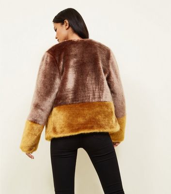 New look mustard fur on sale coat