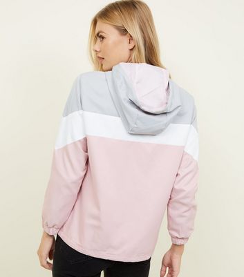 Pink Chevron Colour Block Windbreaker 