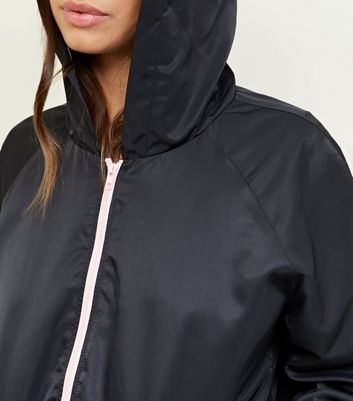 Black Hooded Windbreaker Jacket | New Look