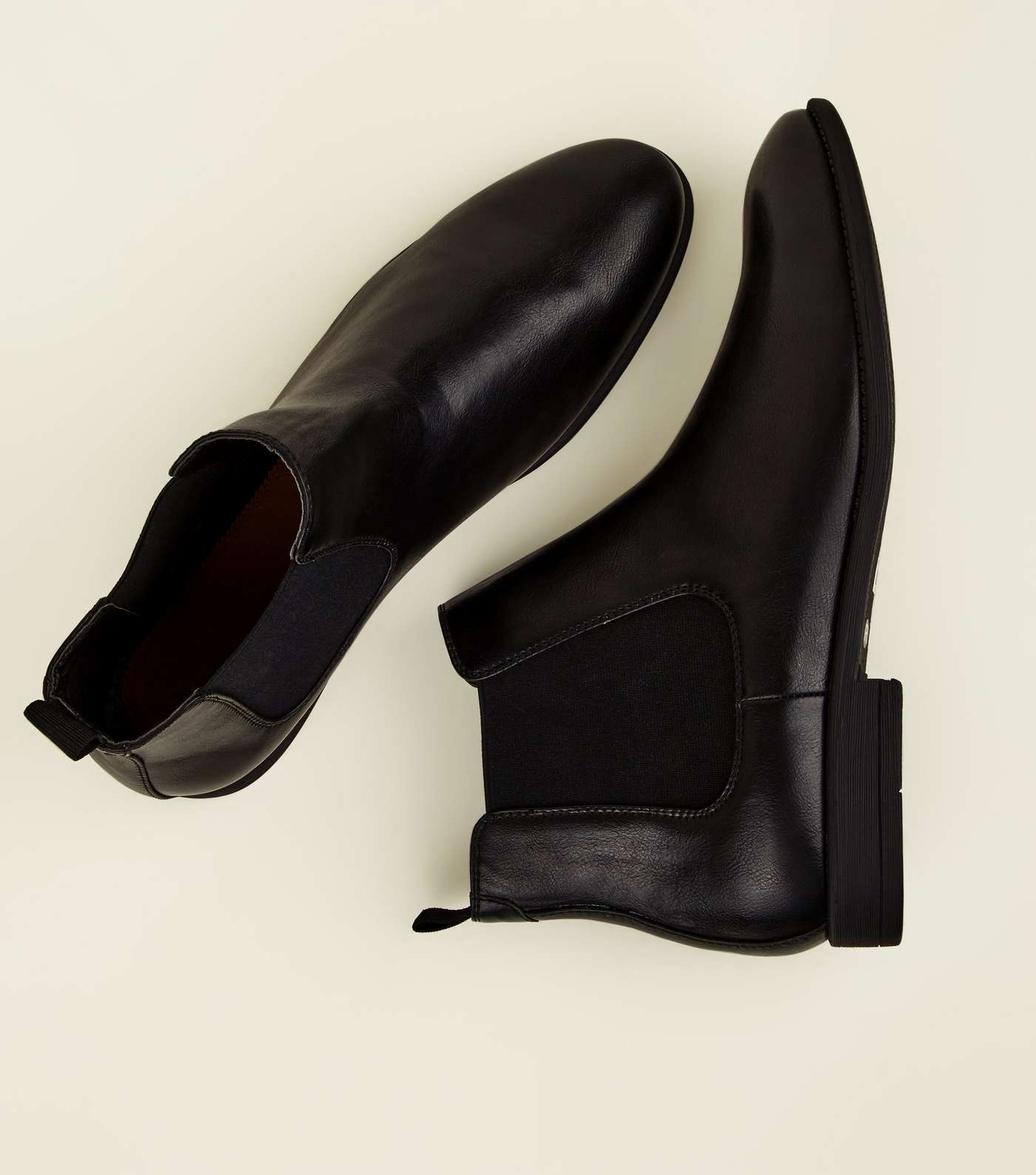 Black Leather-Look Chelsea Boots  Image 4