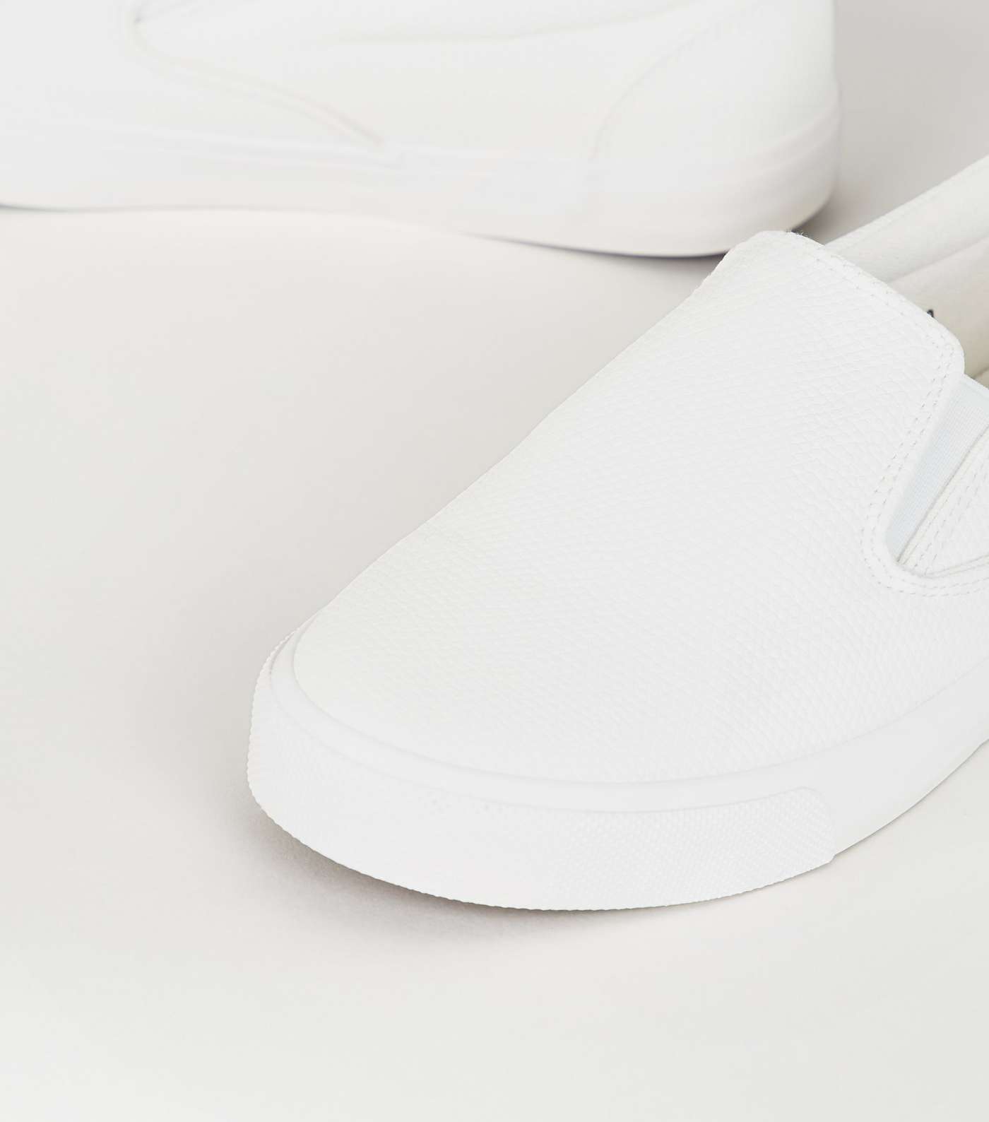 White Faux Snake Slip On Trainers Image 4