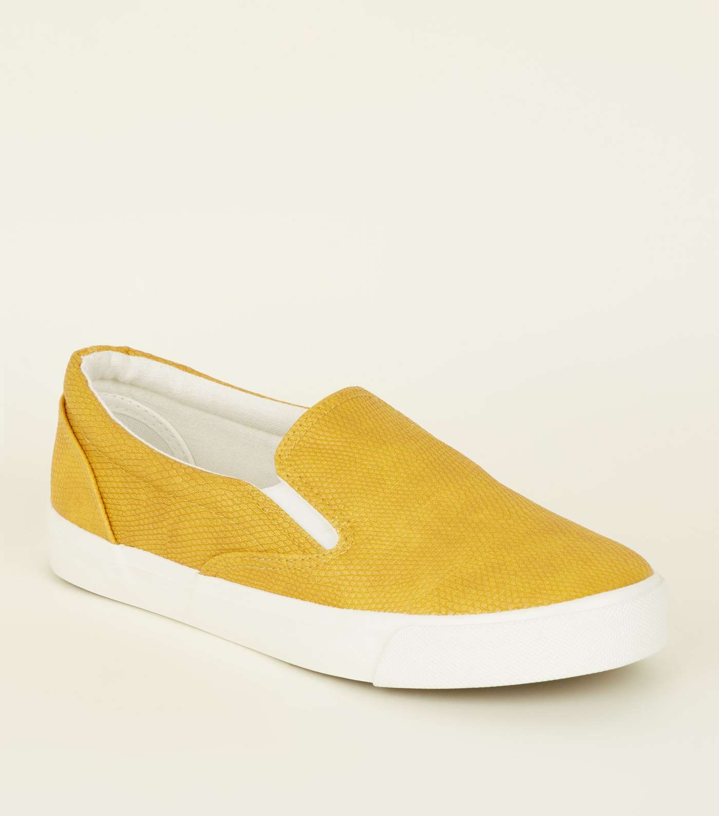 Yellow Faux Snake Slip On Trainers