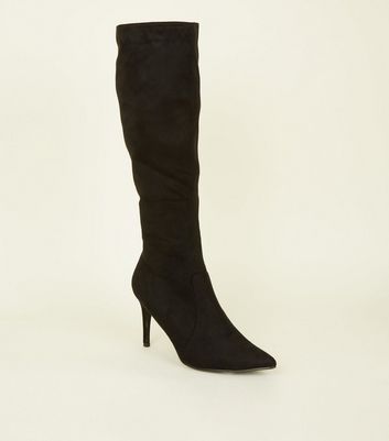 black slim leg boots