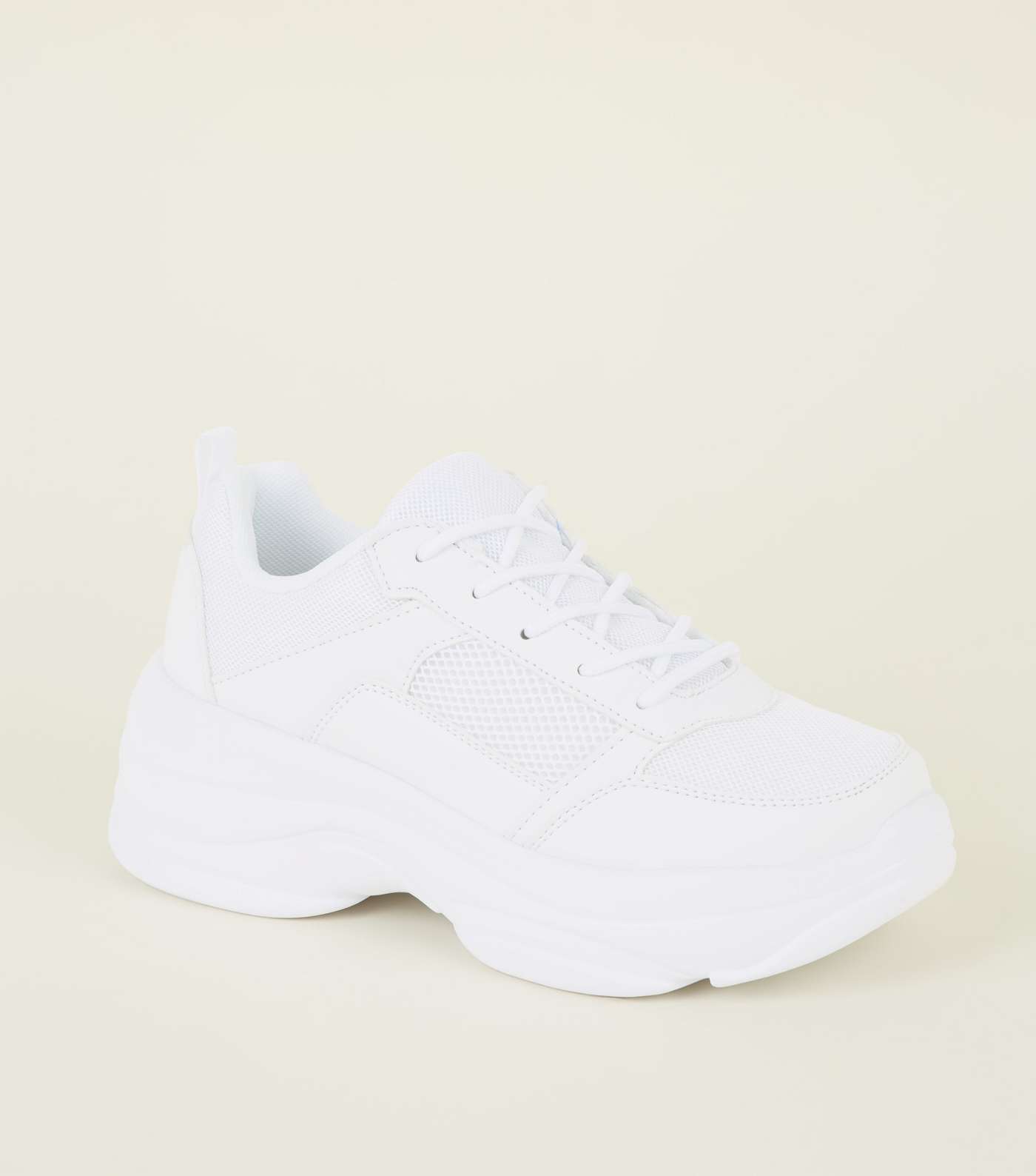 White Ultra Chunky Lace Up Trainers