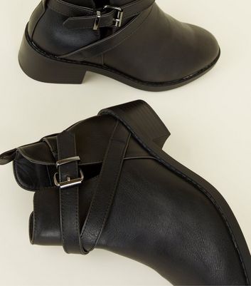 new look black leather ankle boots
