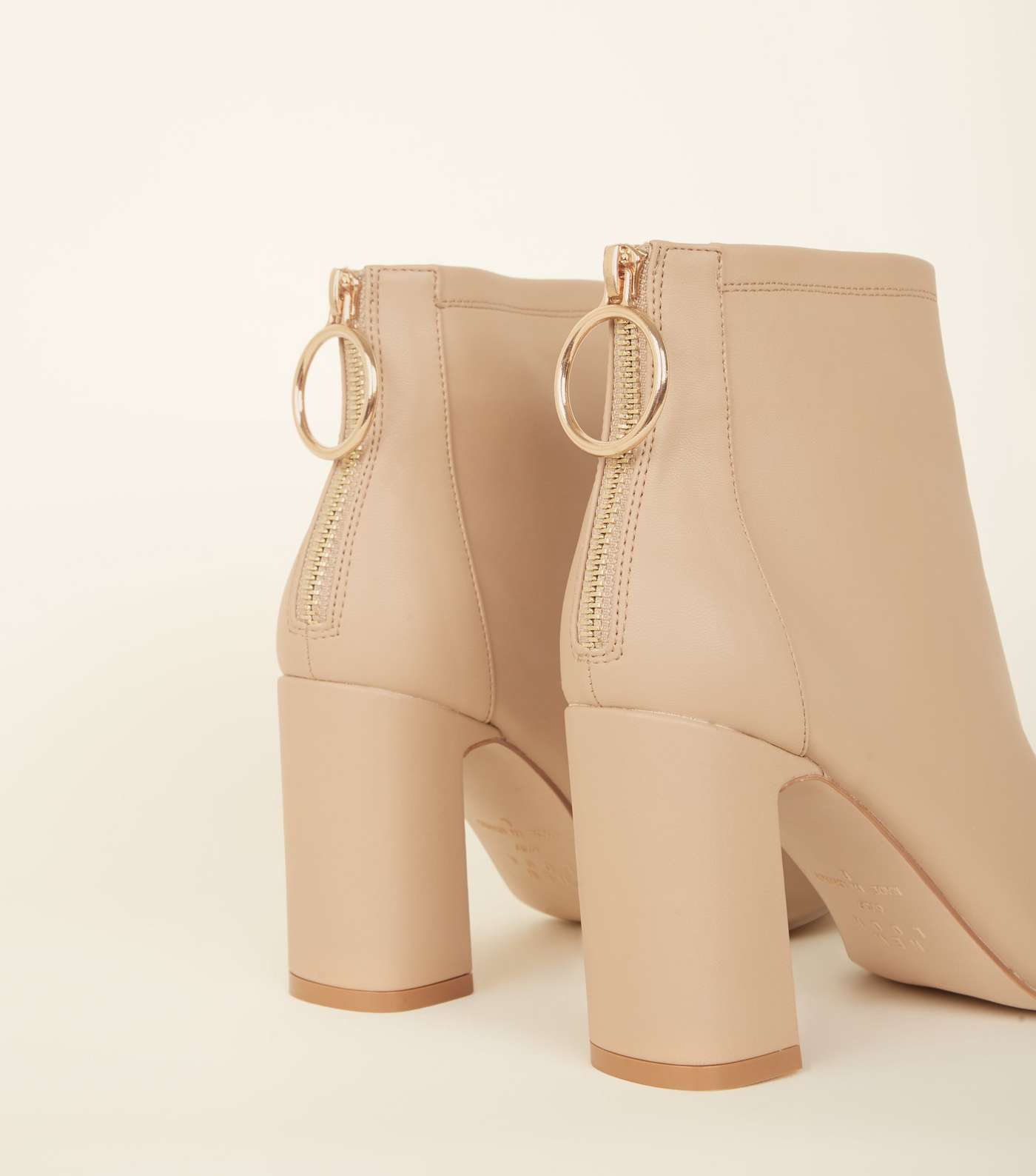 Camel Ring Zip Flared Heel Ankle Boots Image 3