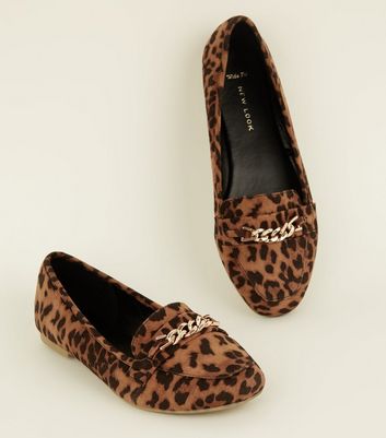 Leopard print sale loafers new look