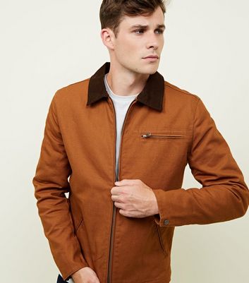 Tan Corduroy Collar Trucker Jacket 