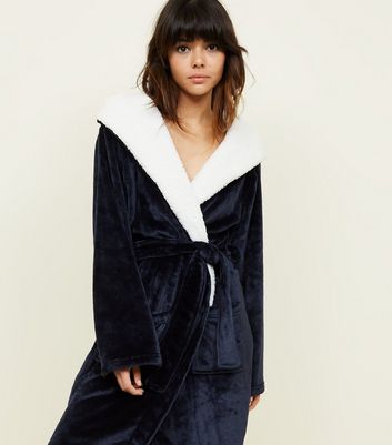 womens borg dressing gown