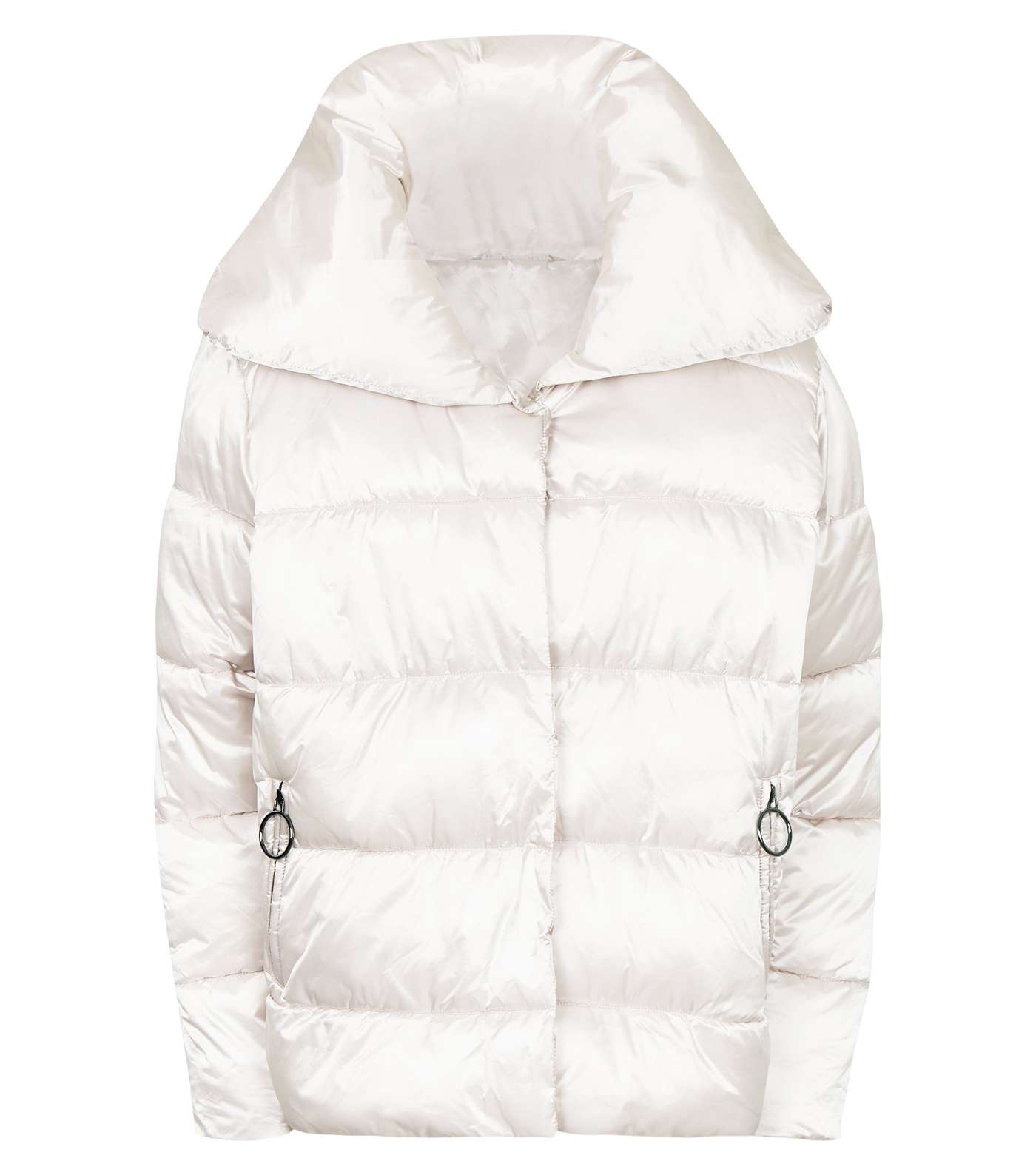 Blue Vanilla Silver Quilted Puffer Jacket Image 4