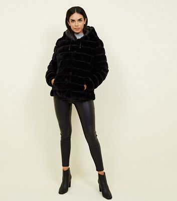 doudoune réversible fausse fourrure femme