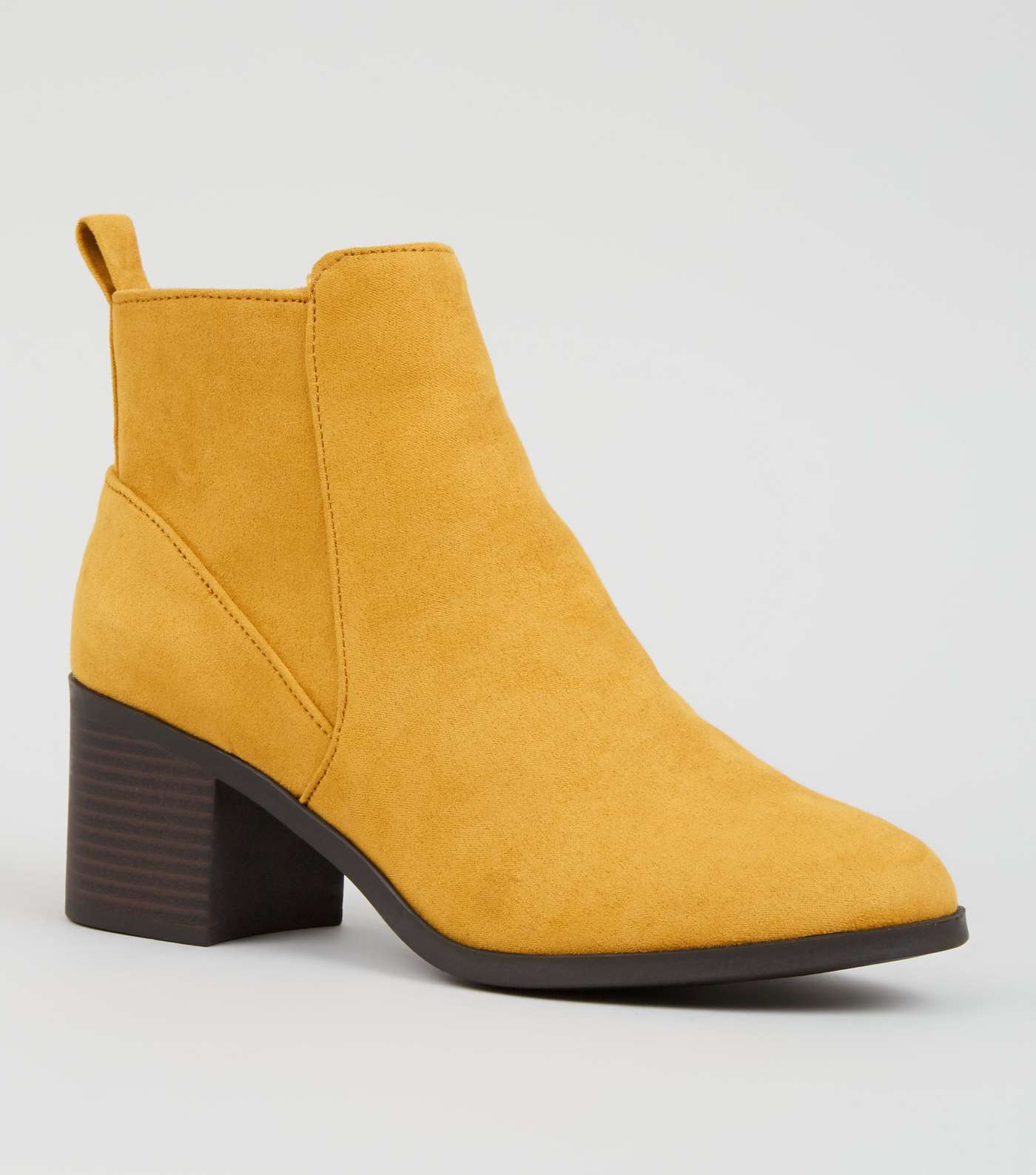 Girls Mustard Suedette Ankle Boots