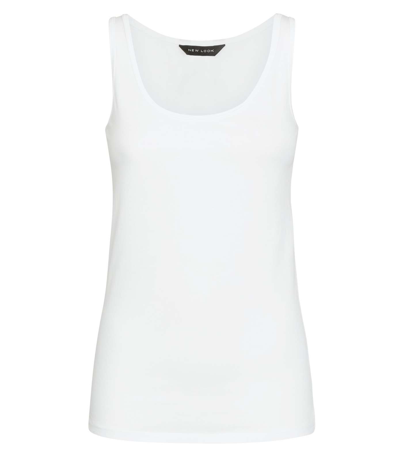 White Scoop Neck Vest Image 4