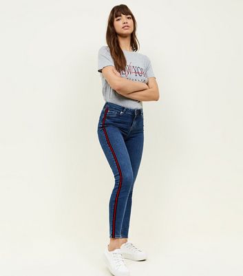 velvet side stripe jeans