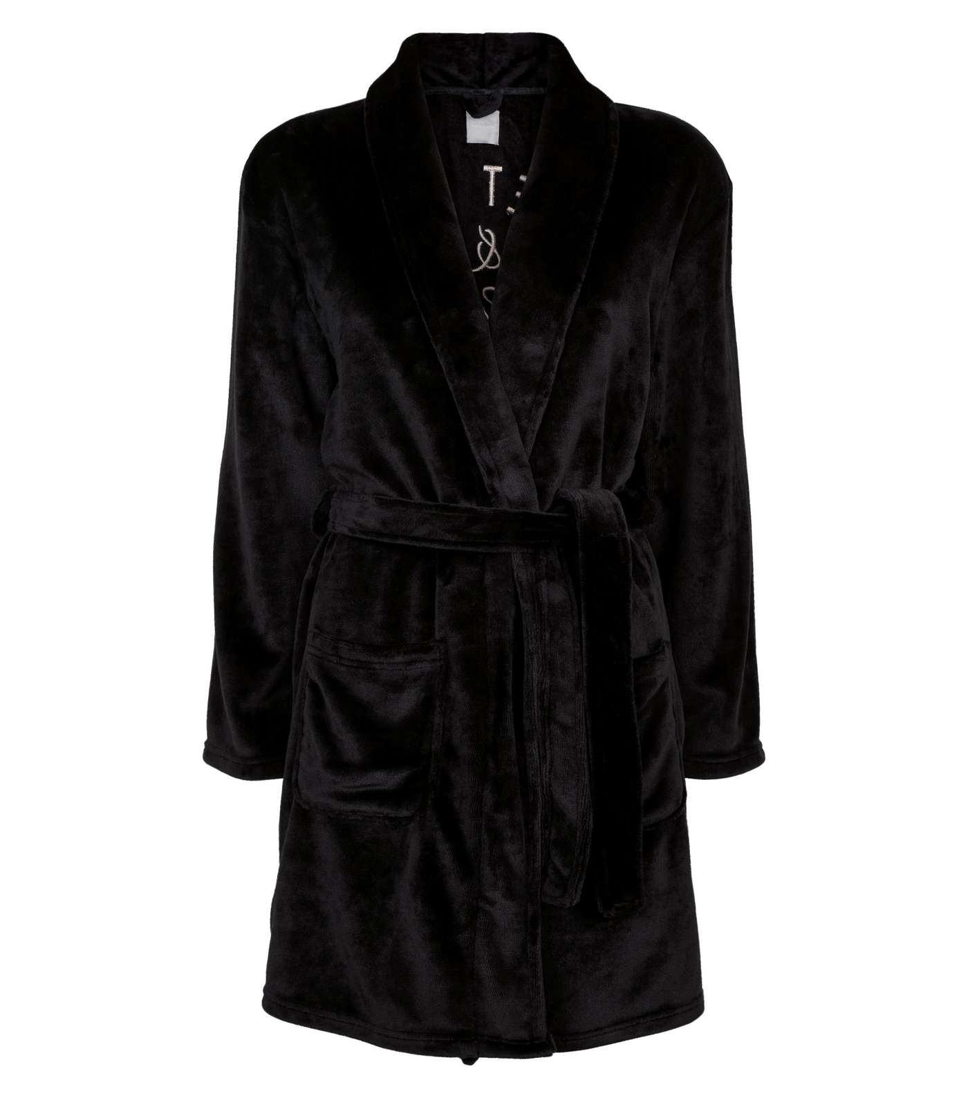 Black Get Up and Glow Fluffy Dressing Gown Image 4
