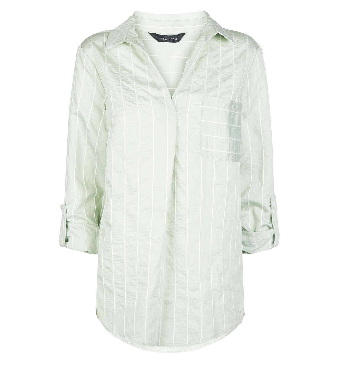 Mint Green Stripe Overhead Shirt Image 4